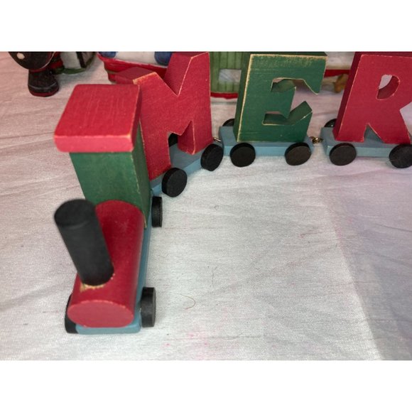 Vintage 4-Piece Christmas Train Set Midwest Taiwan w/ Letter Train set - Picture 2 of 16